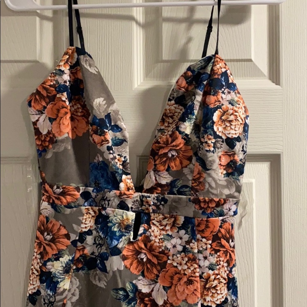 Gray floral dress